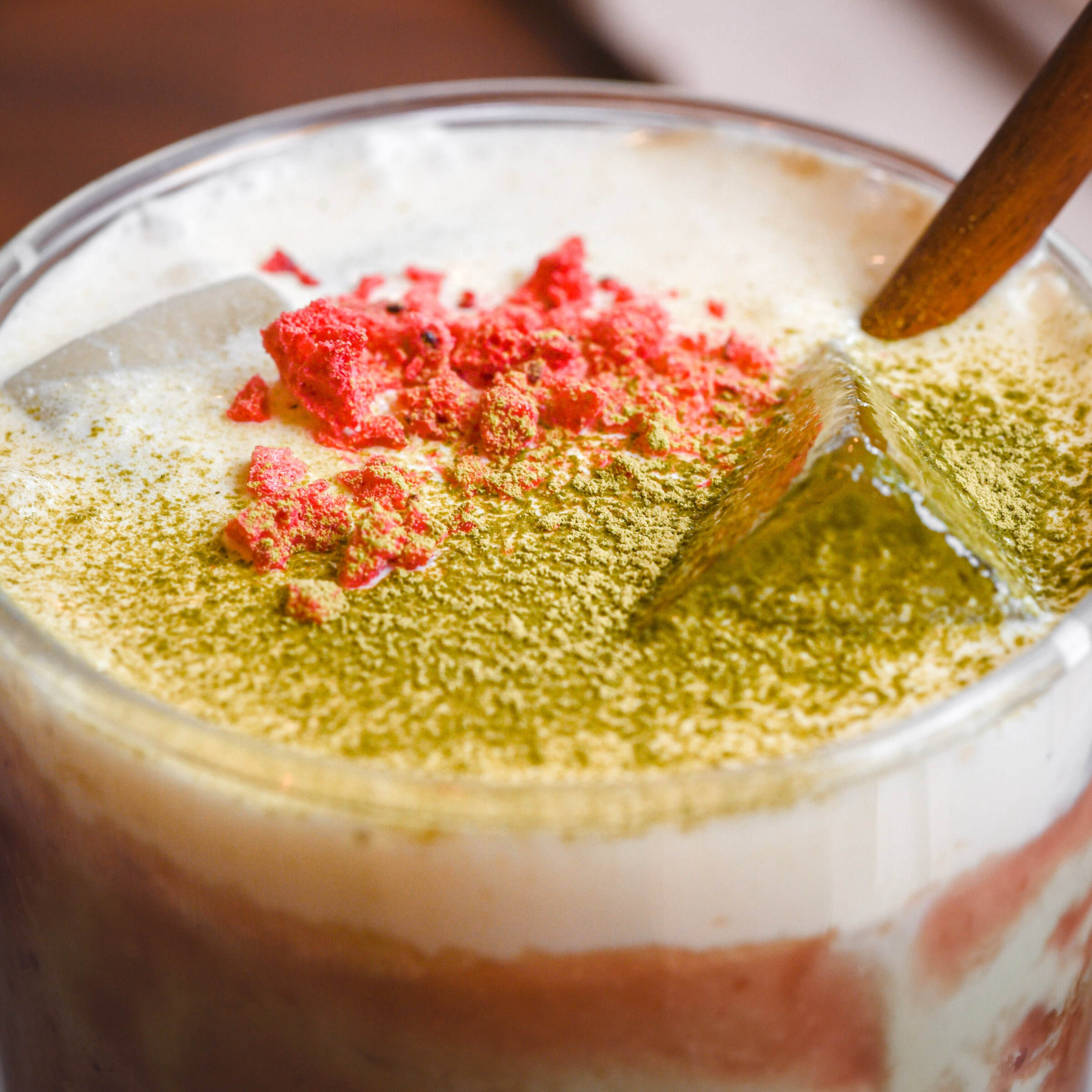 Iced Strawberry Matcha Latte Ilza Japanese Cafe Iced Strawberry Matcha Latte Ilza Japanese Cafe